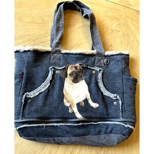 Pug Purse Dog Tote Bag Jersey Shirt Animal Faux Fur Great Gifts for Pet Lovers